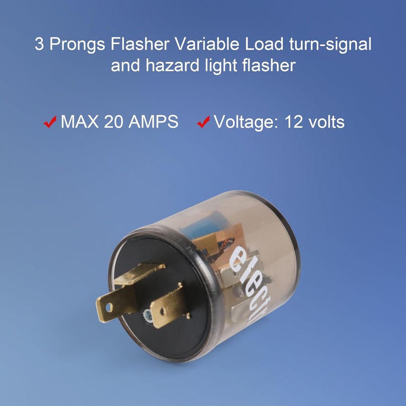 LDMINDA 4 pcs 12V 3 Pin Electronic LED Flasher Relay Round Heavy Duty Electronic Turn Signal Light Blinker 3 Prong Turn Signal Flasher Relay - Image 2